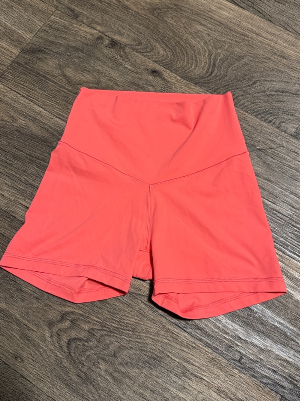 High-Rise Coral Workout Shorts for Women